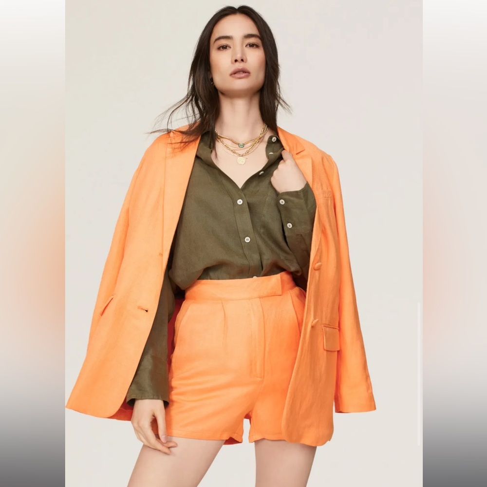 ASHLEY PARK x RTR Orange Blazer & Tailored Shorts SET - Picture 2 of 15